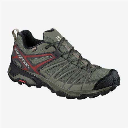 Salomon X ULTRA 3 PRIME GTX Mens Hiking Shoes Olive UK SEQP
